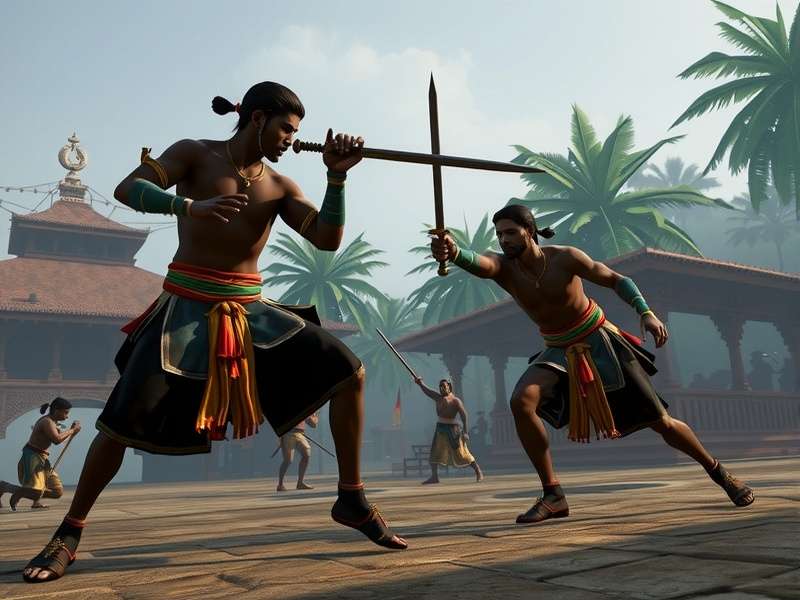 Charred Sword Fighting Martial Arts Academies showing Kalaripayattu training